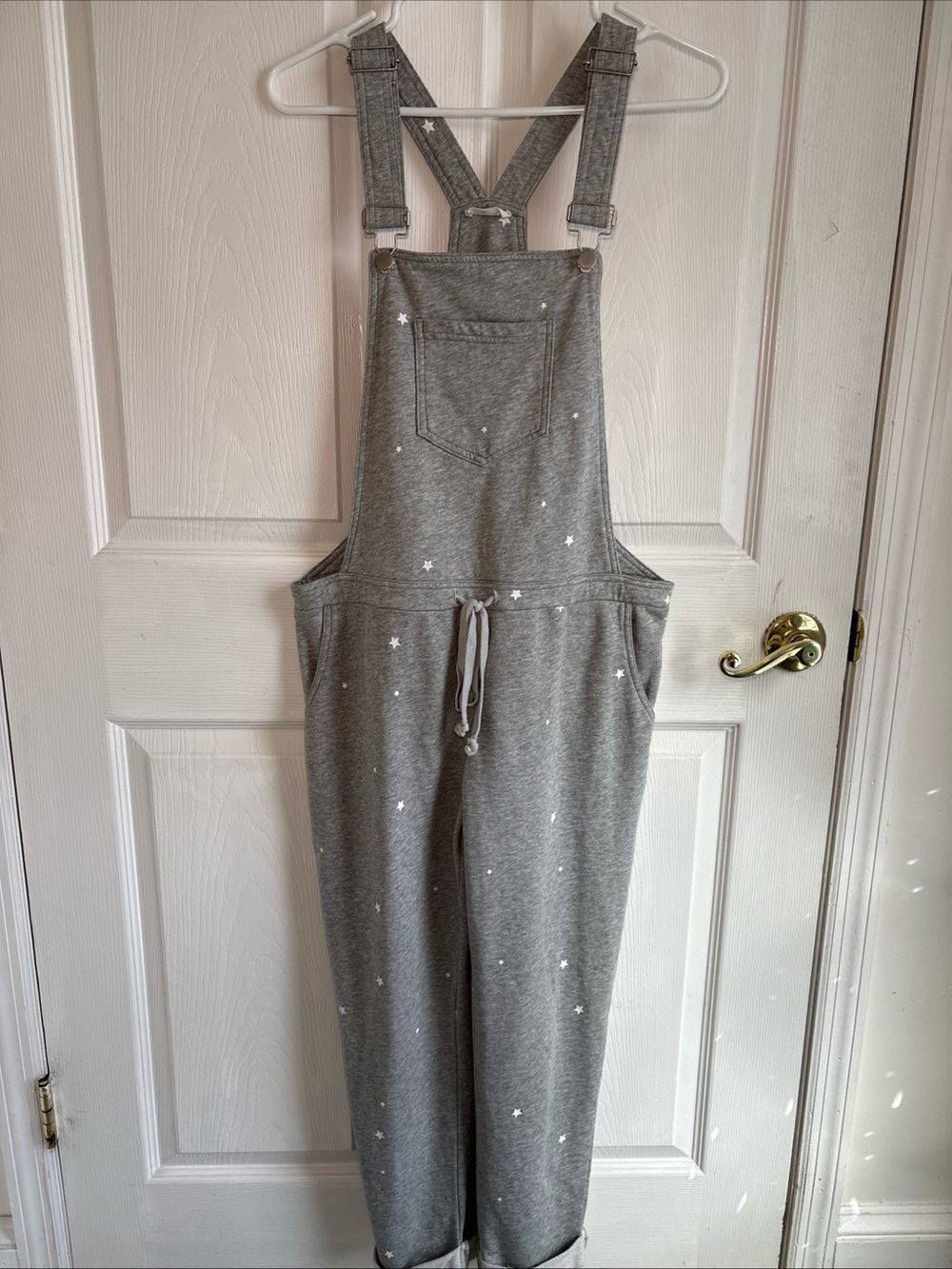 Storia Gray Star-Print Overalls Jumpsuit celestial Bibs loungewear comfy